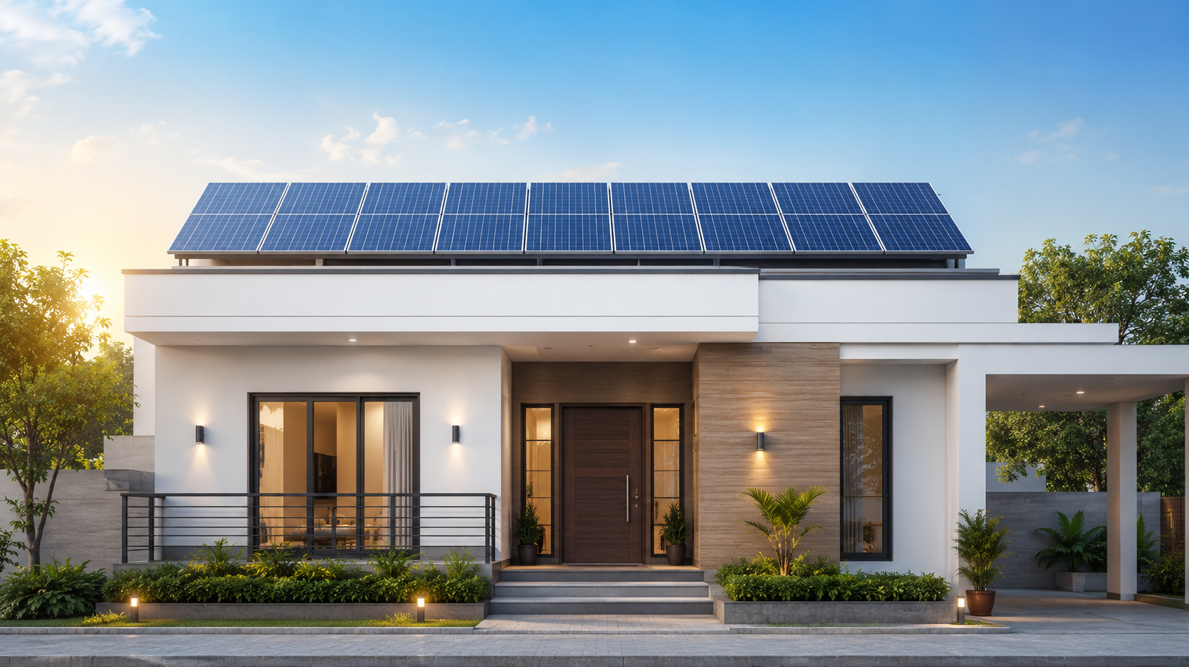 House with solar panels